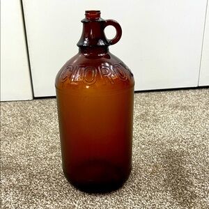 Vintage Clorox Amber Glass Jug EUC